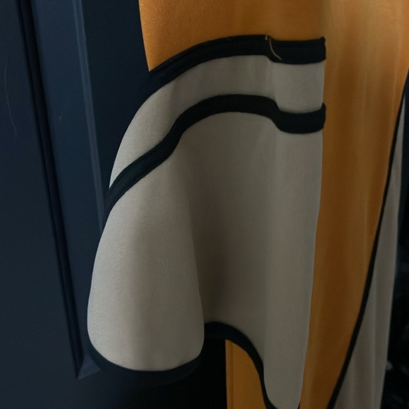 Orange and tan dress - Picture 3 of 5